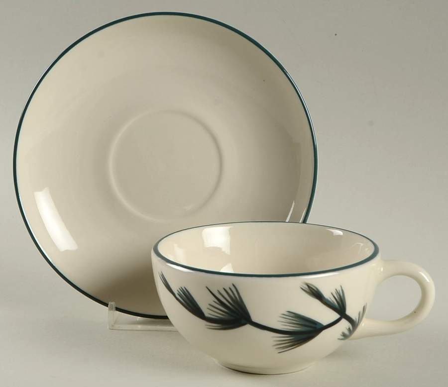 Blue Spruce Flat Cup & Saucer Set by Winfield-1