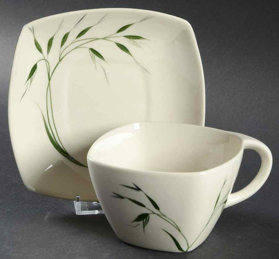 Oats (Cream Background) Flat Cup & Saucer Set by Winfield-1