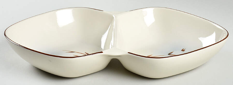 Pussy Willow 13" Oval Divided Vegetable Bowl by Winfield-1