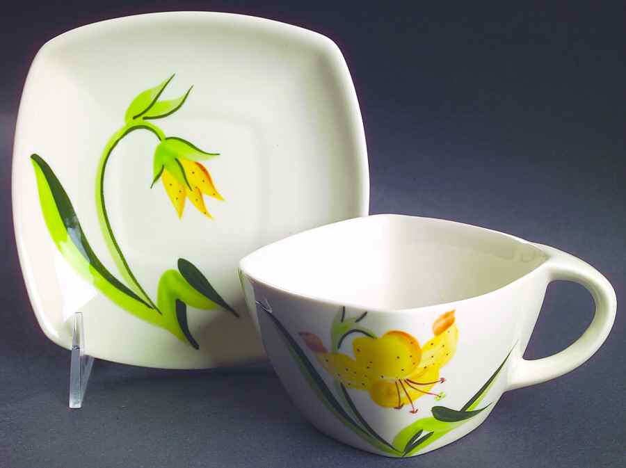 Tiger Lily Flat Cup & Saucer Set by Winfield-1