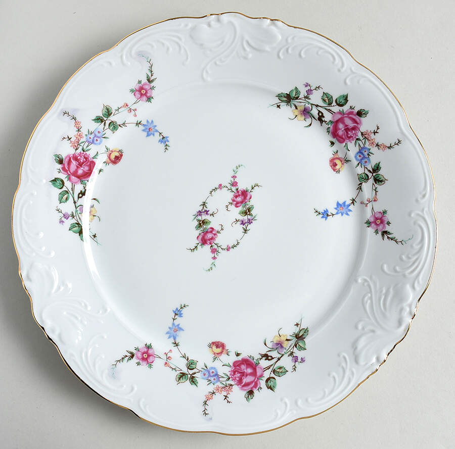 Bavarian Rose Dinner Plate by Walbrzych-1
