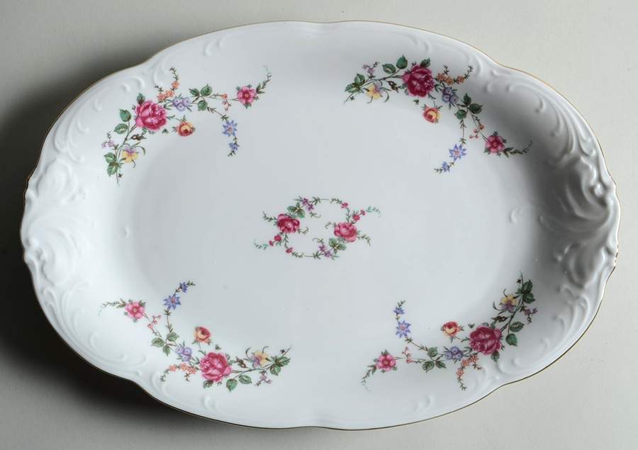 Bavarian Rose 13" Oval Serving Platter by Walbrzych-1