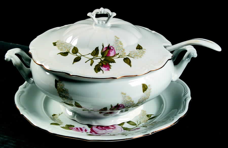 Briar Rose Tureen & Lid w/Ladle & Underplate by Walbrzych-1