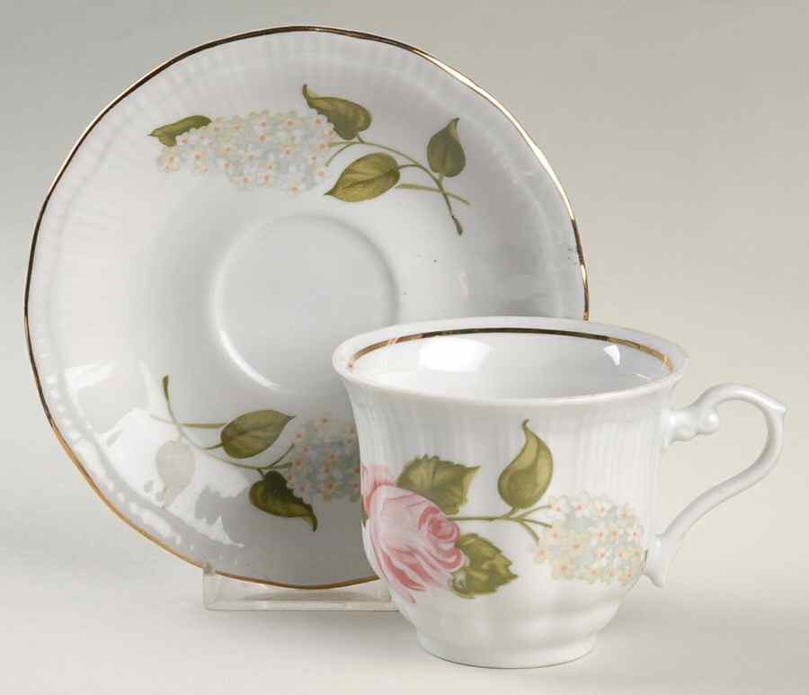 Briar Rose Flat Cup & Saucer Set by Walbrzych-1