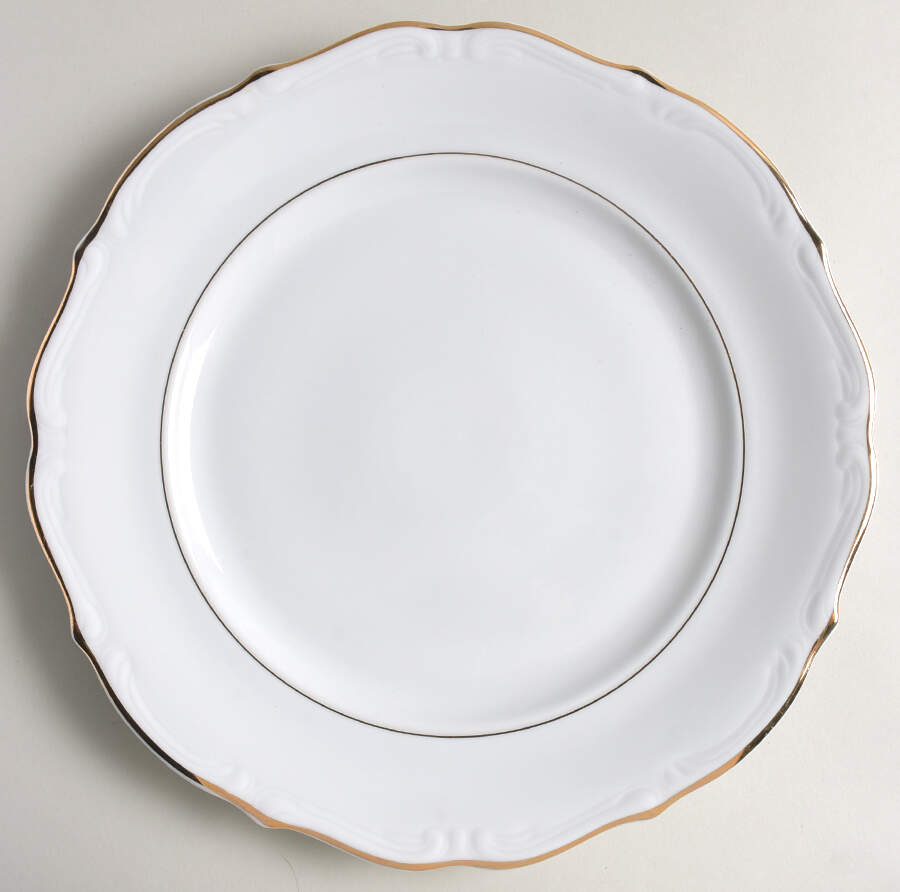 Empire (Gold Trim) 12" Chop Plate (Round Platter) by Walbrzych-1