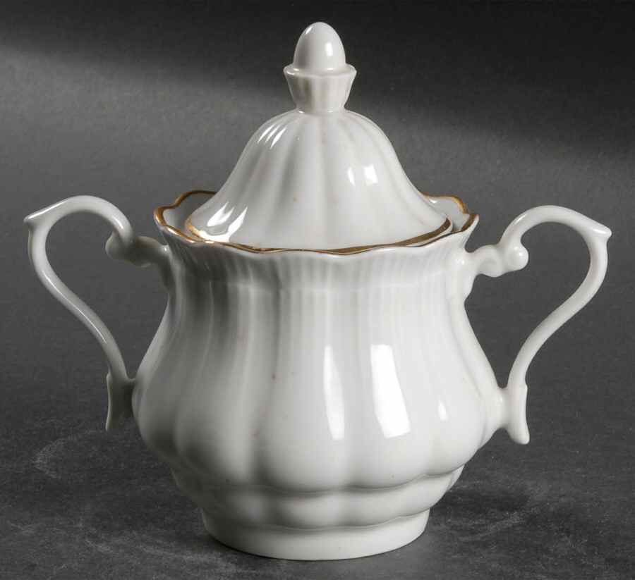 Empire (Gold Trim) Sugar Bowl & Lid by Walbrzych-1