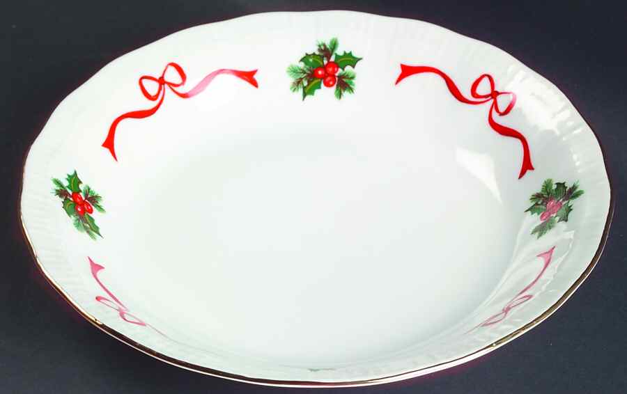 Holiday Ribbon (Ribbed) Coupe Soup Bowl by Walbrzych-1