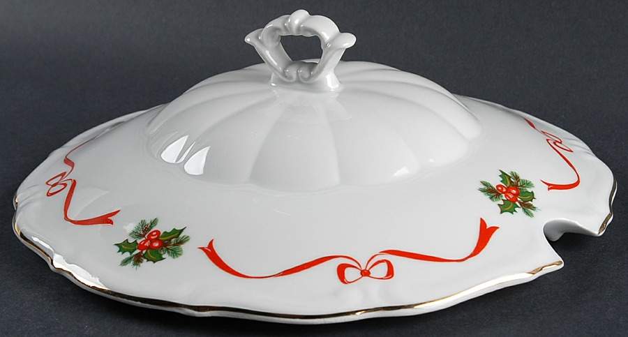 Holiday Ribbon (Swirled) Lid for Tureen by Walbrzych-1