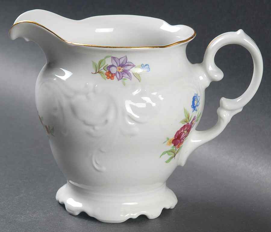 Meissen Flower (Raised Scroll) Creamer by Walbrzych-1