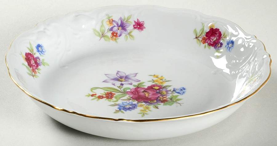 Meissen Flower (Raised Scroll) Coupe Soup Bowl by Walbrzych-1