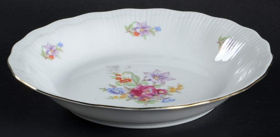 Meissen Flower (Ribbed) Coupe Soup Bowl by Walbrzych-1