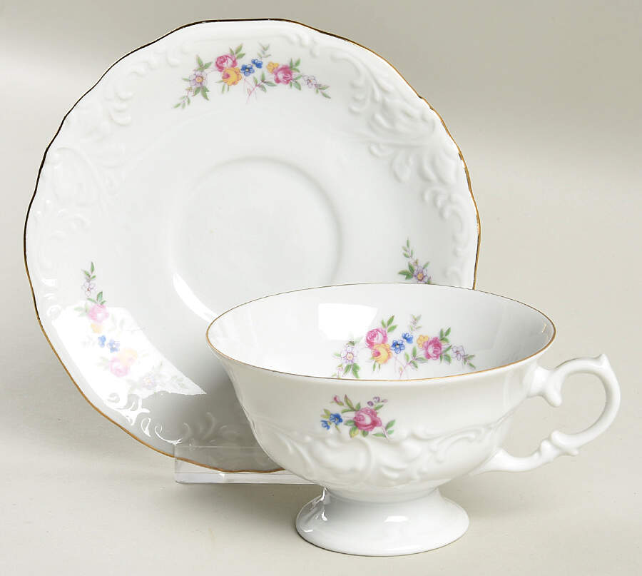 Minuet Footed Cup & Saucer Set by Walbrzych-1
