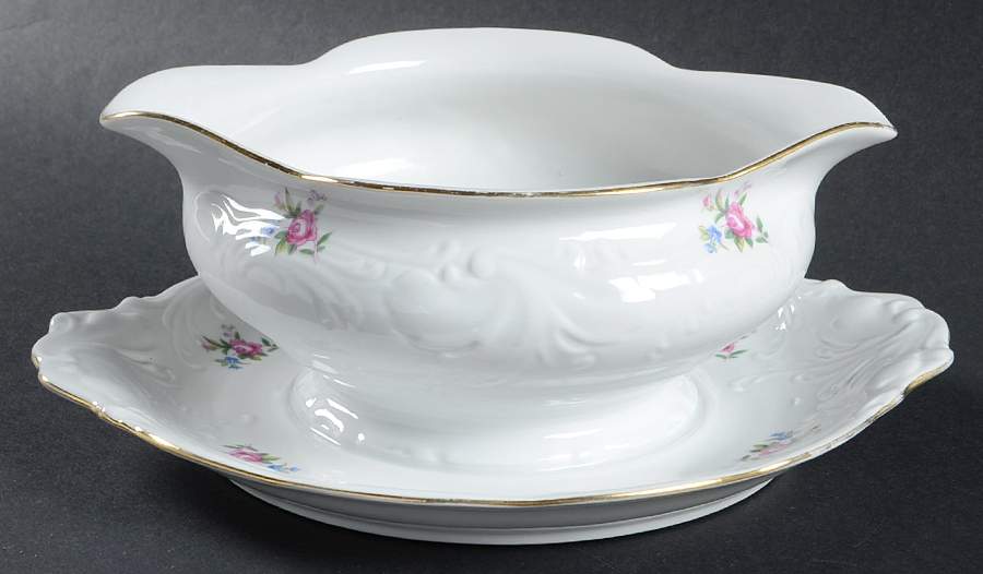 Minuet Gravy Boat with Attached Underplate by Walbrzych-1