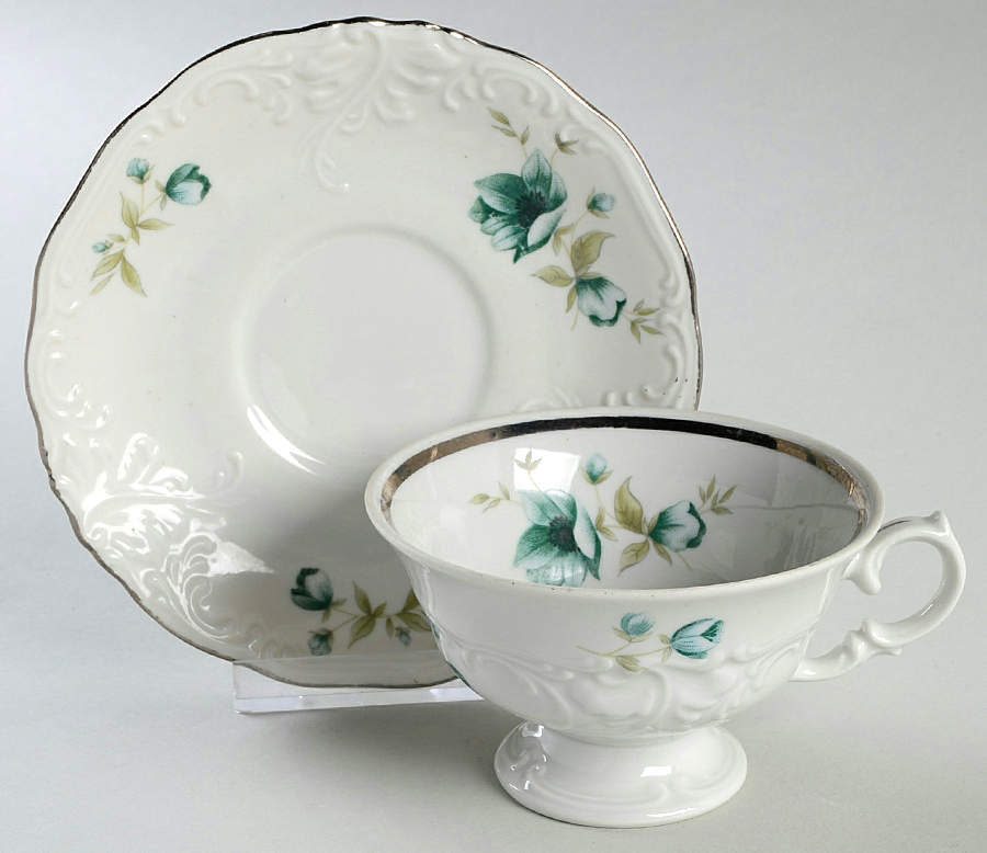 Morning Footed Cup & Saucer Set by Walbrzych-1