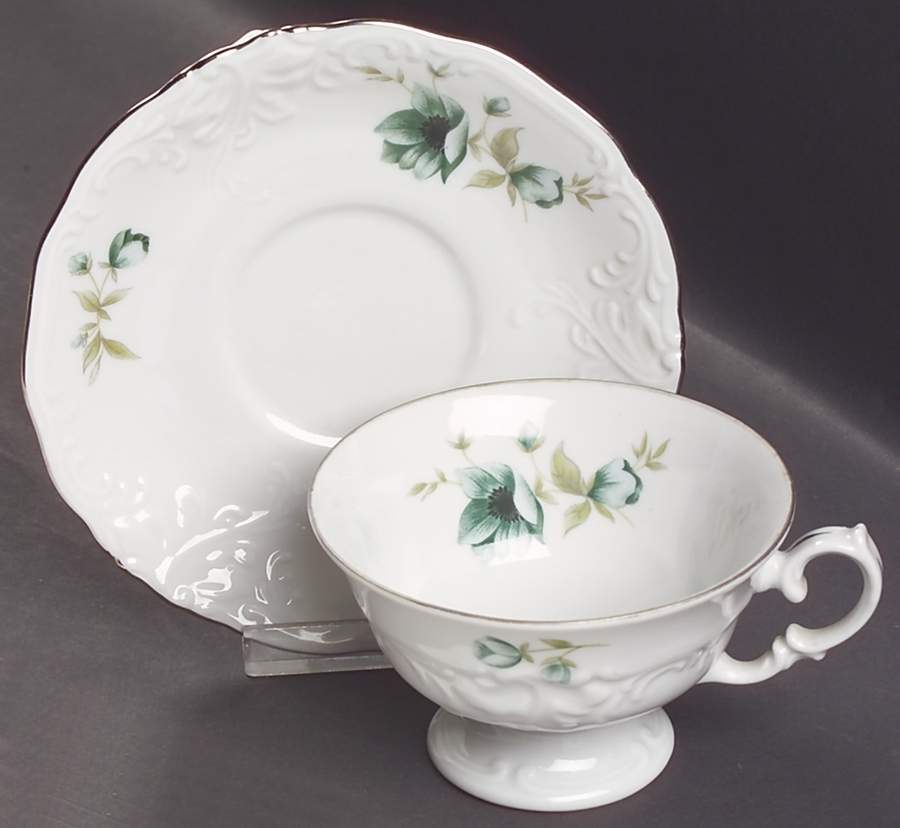 Morning Footed Cup & Saucer Set by Walbrzych-1