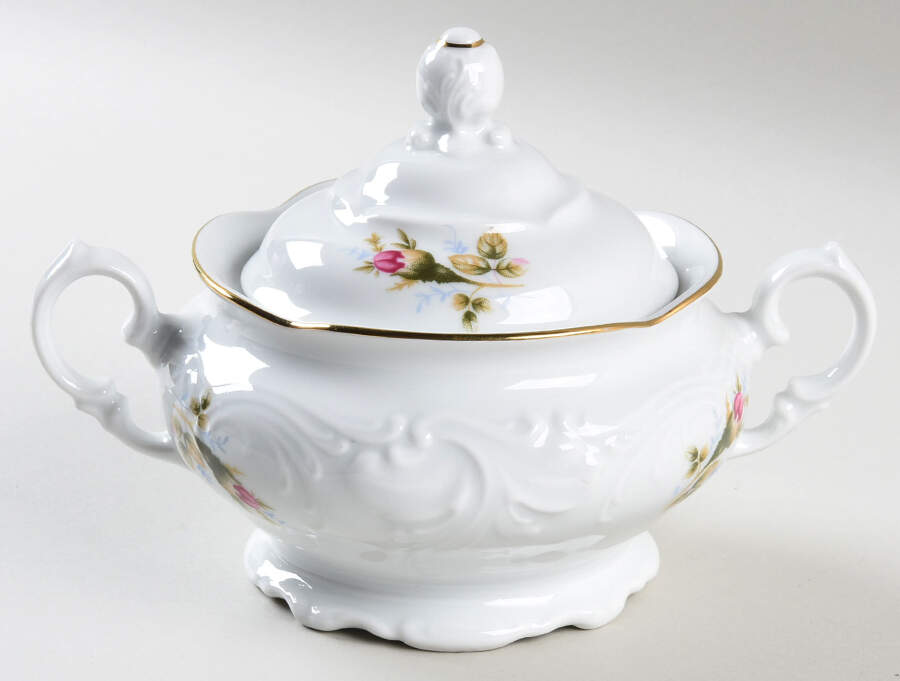 Moss Rose Sugar Bowl & Lid by Walbrzych-1