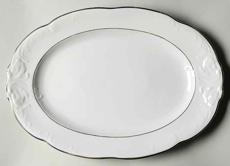 Platina 15" Oval Serving Platter by Walbrzych-1