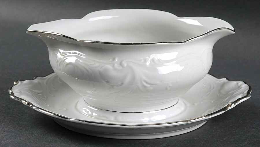 Platina Gravy Boat with Attached Underplate by Walbrzych-1