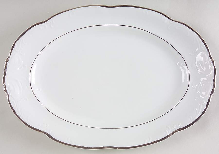 Platina 13" Oval Serving Platter by Walbrzych-1
