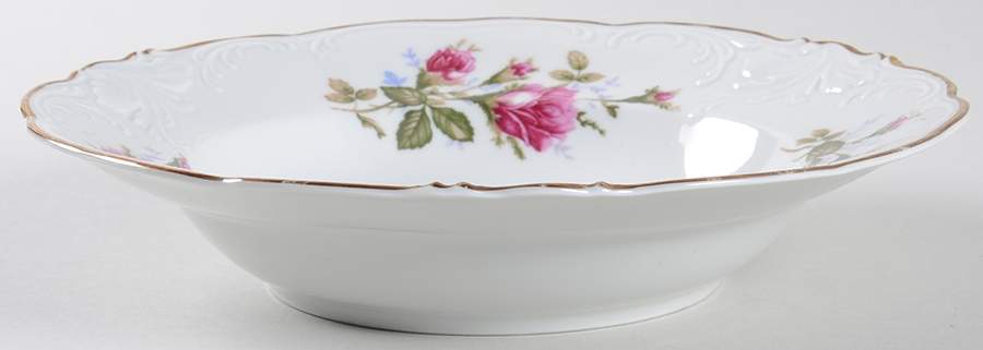 Pompadour Rose Rim Soup Bowl by Walbrzych-1