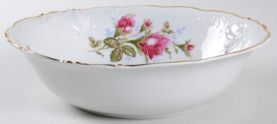 Pompadour Rose 9" Round Vegetable Bowl by Walbrzych-1