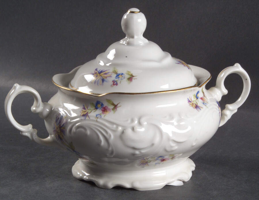 Rose Crest Sugar Bowl & Lid by Walbrzych-1