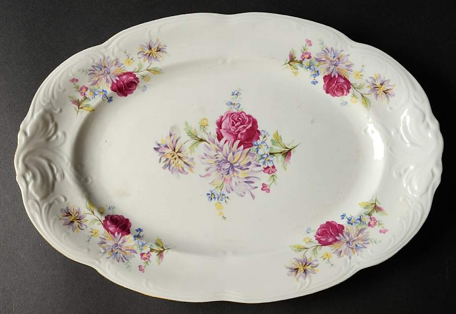 Rose Crest 12" Oval Serving Platter by Walbrzych-1