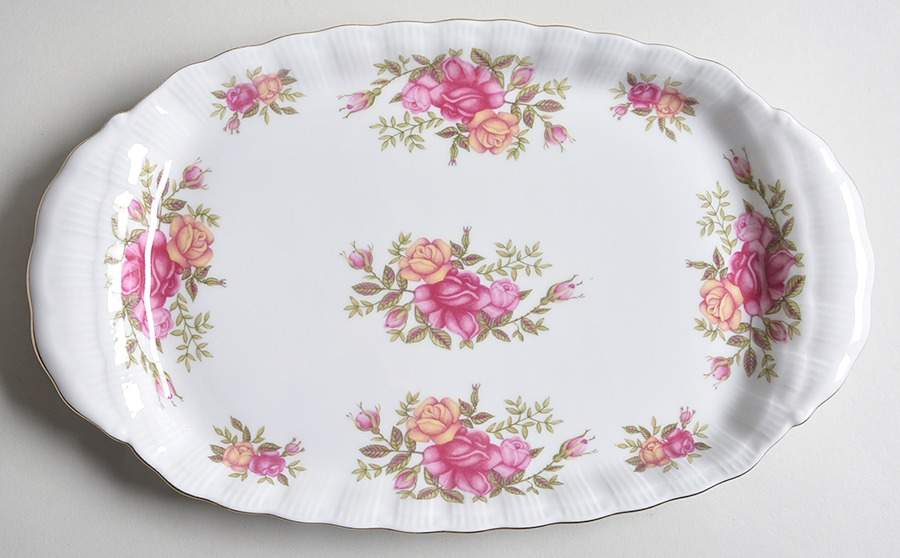 Rose Garden 12" Oval Serving Platter by Walbrzych-1