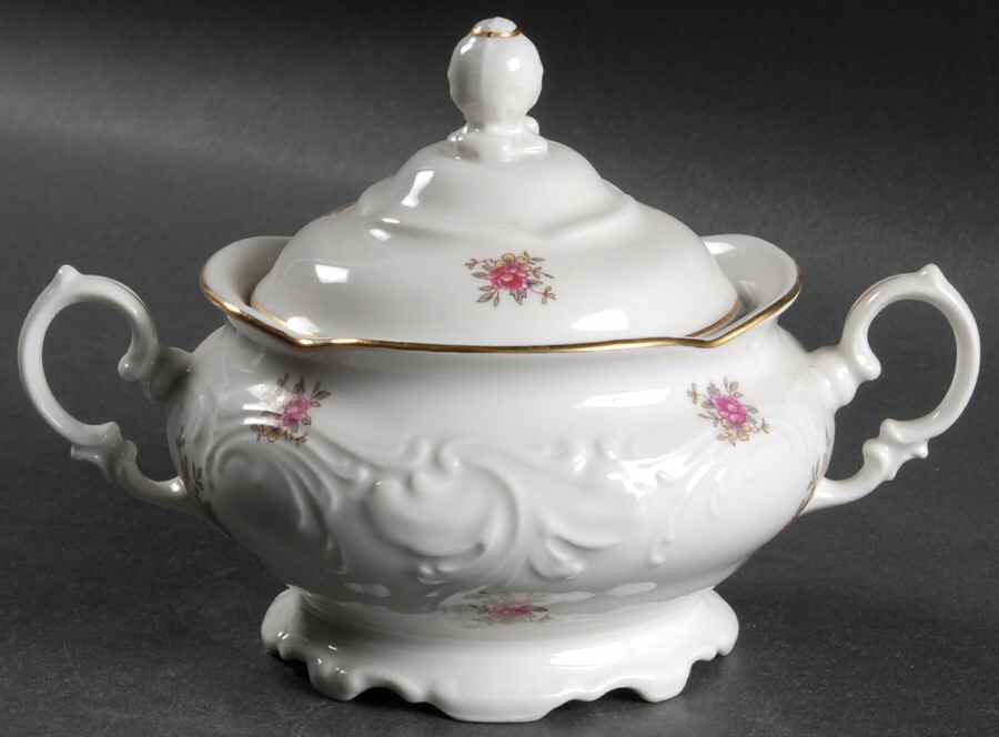 Rosebud Sugar Bowl & Lid by Walbrzych-1