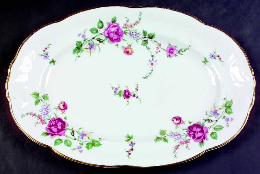 Sheraton Rose 13" Oval Serving Platter by Walbrzych-1