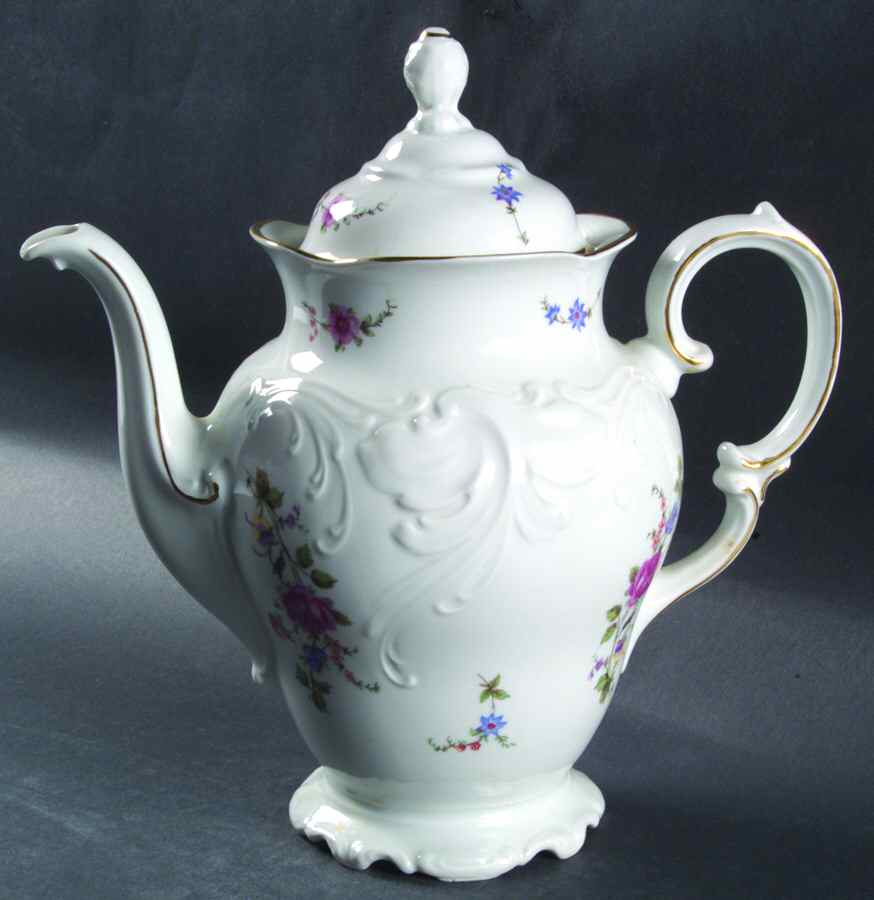 Sheraton Rose Coffee Pot & Lid by Walbrzych-1