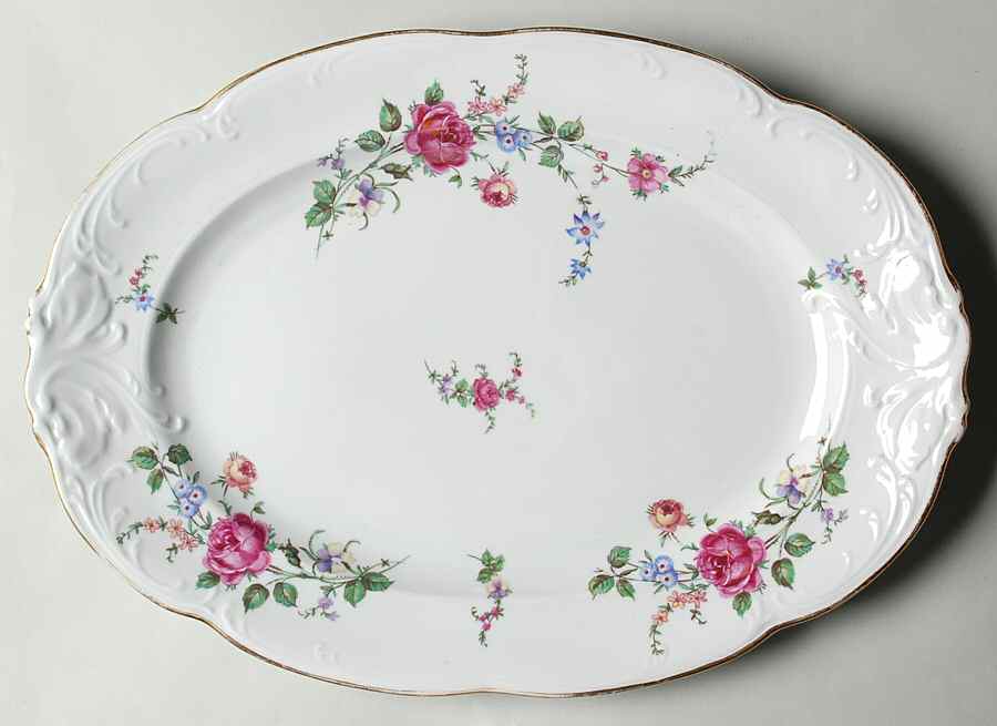 Sheraton Rose 14" Oval Serving Platter by Walbrzych-1