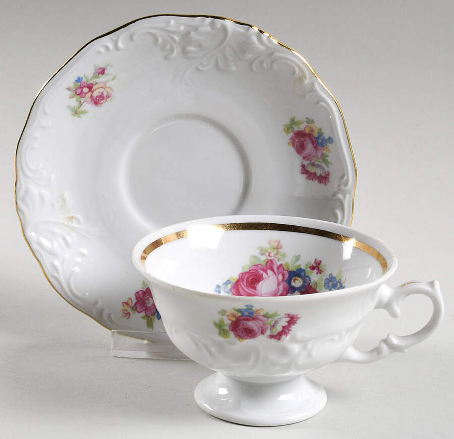 WLB6 Footed Cup & Saucer Set by Walbrzych-1