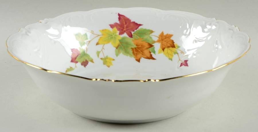 Autumn Leaves 9" Round Vegetable Bowl by Walbrzych-1