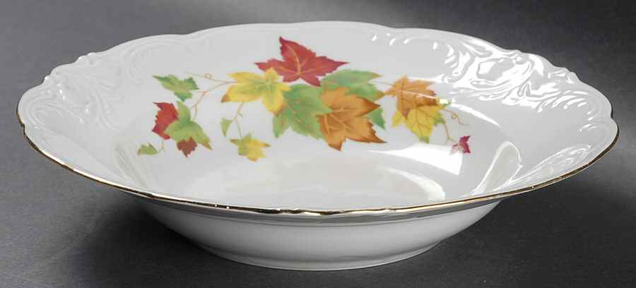 Autumn Leaves Rim Soup Bowl by Walbrzych-1