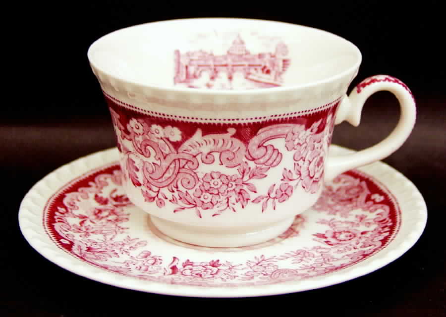 Herald Pink Footed Cup & Saucer Set by Walker-1