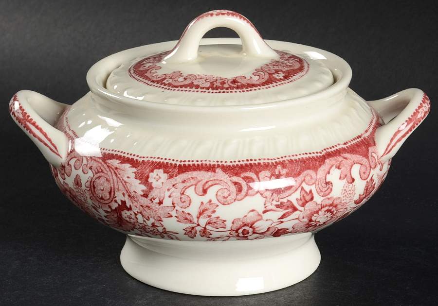 Herald Pink Sugar Bowl & Lid by Walker-1