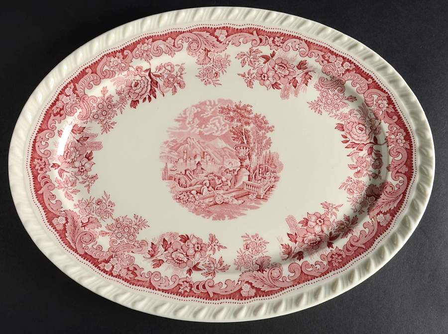 Herald Pink 15" Oval Serving Platter by Walker-1