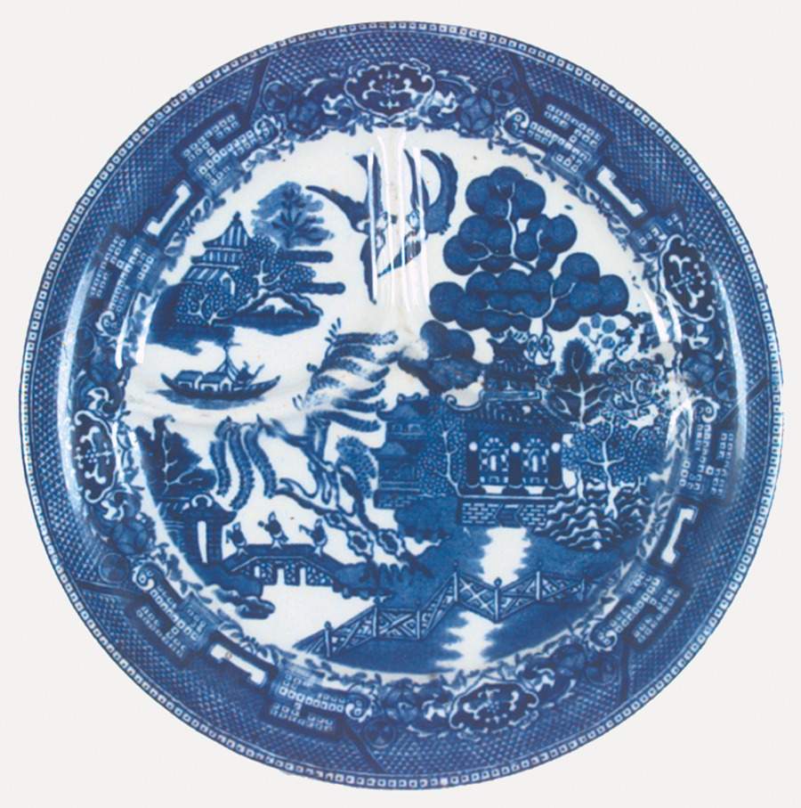 Willow Blue Grill Plate by Wellsville-1
