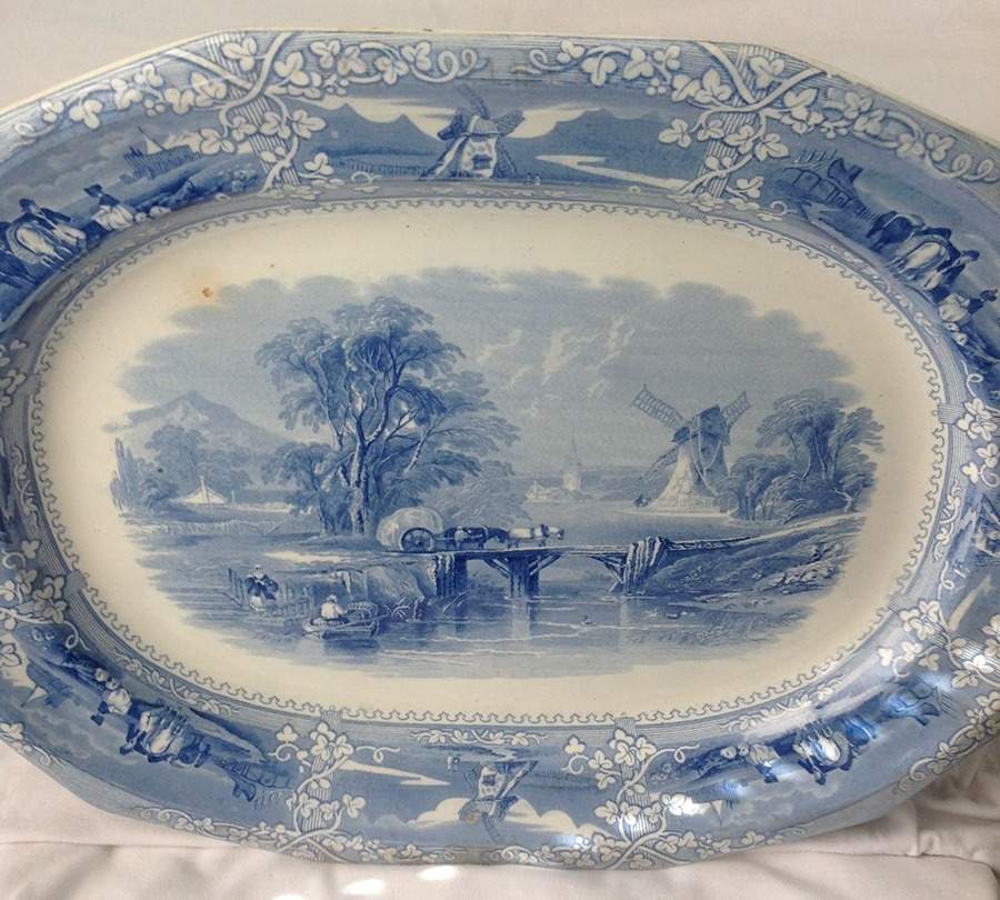 Eon (Blue) 18" Oval Serving Platter by George Wooliscroft-1