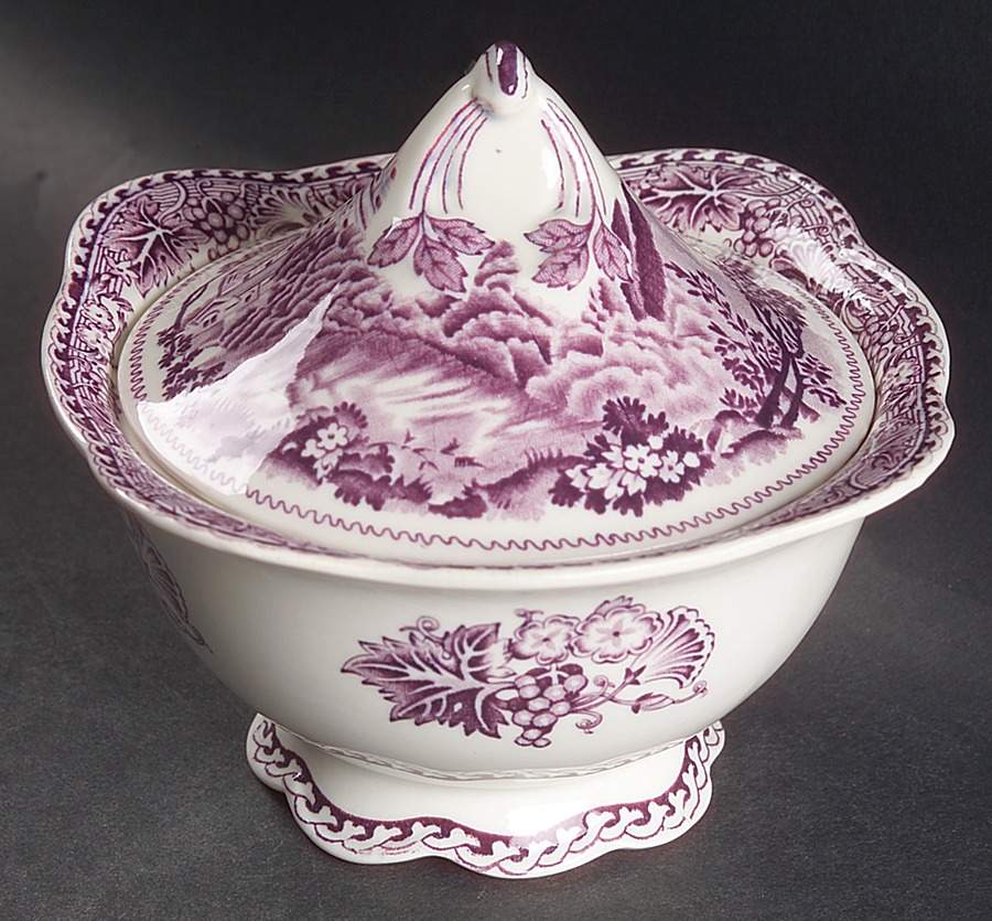 Abbeys Lavender Sugar Bowl & Lid by Wood & Sons-1