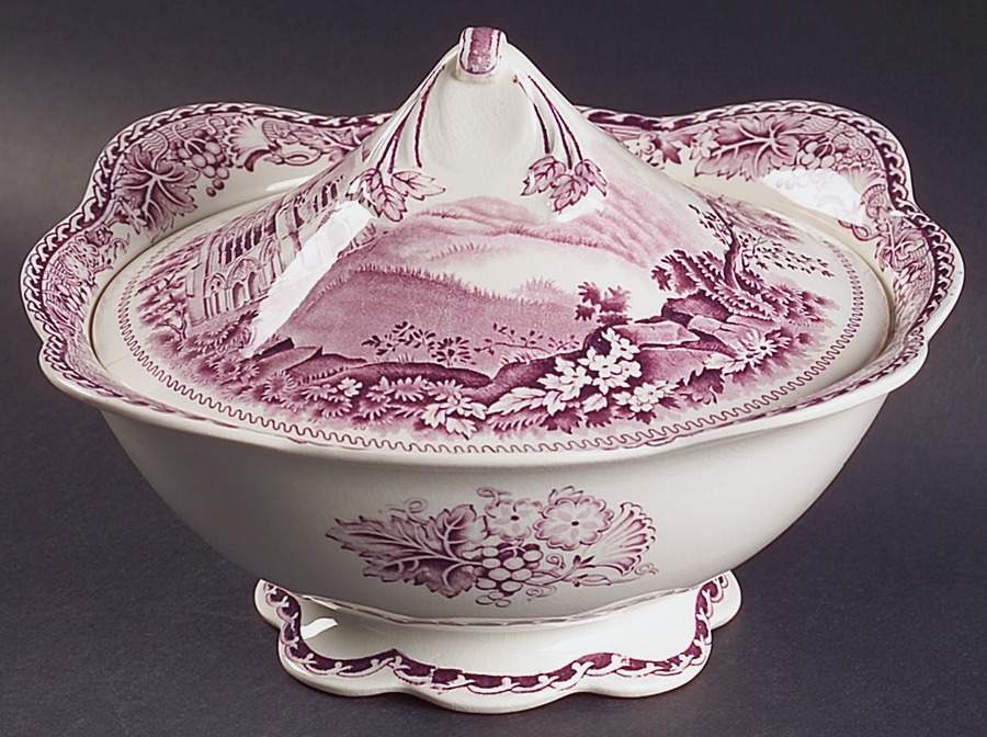 Abbeys Lavender Round Covered Vegetable by Wood & Sons-1