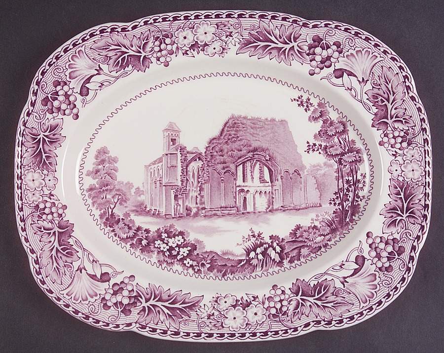 Abbeys Lavender 10" Oval Serving Platter by Wood & Sons-1