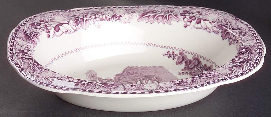 Abbeys Lavender 9" Oval Vegetable Bowl by Wood & Sons-1