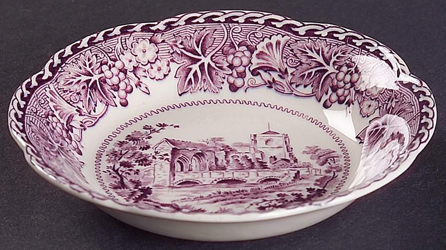 Abbeys Lavender Fruit/Dessert (Sauce) Bowl by Wood & Sons-1