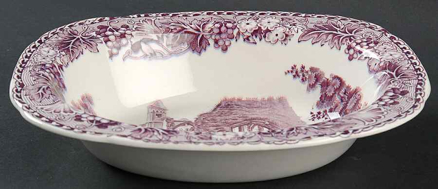 Abbeys Lavender 8" Oval Vegetable Bowl by Wood & Sons-1