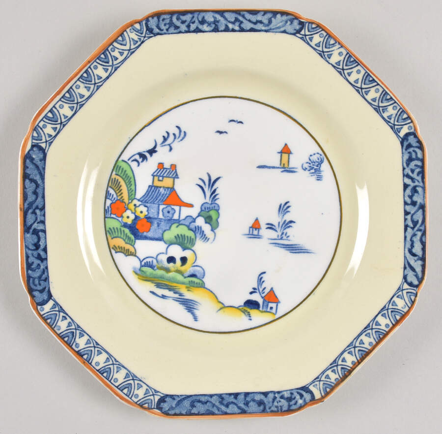Alva Blue Multicolor Salad Plate by Wood & Sons-1