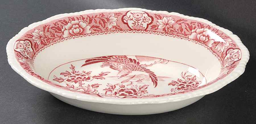 Aquila Pink 10" Oval Vegetable Bowl by Wood & Sons-1