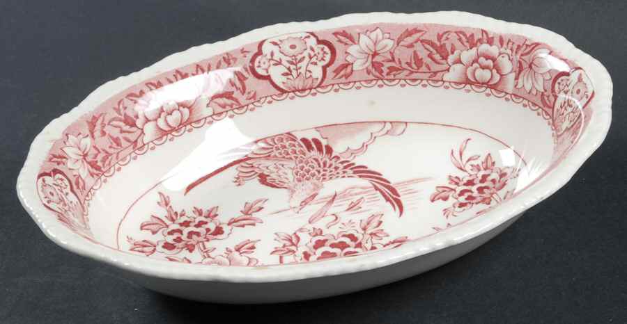 Aquila Pink 9" Oval Vegetable Bowl by Wood & Sons-1