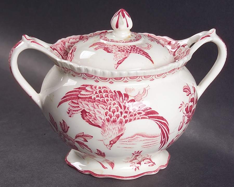 Aquila Pink Sugar Bowl & Lid by Wood & Sons-1